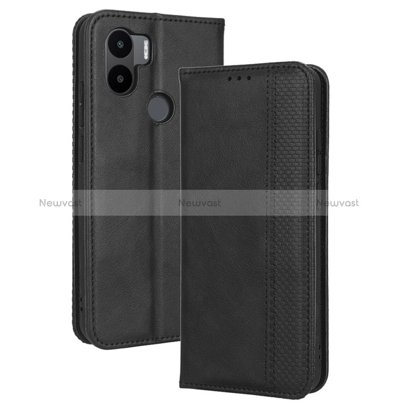 Leather Case Stands Flip Cover Holder BY4 for Xiaomi Redmi A1 Plus Black