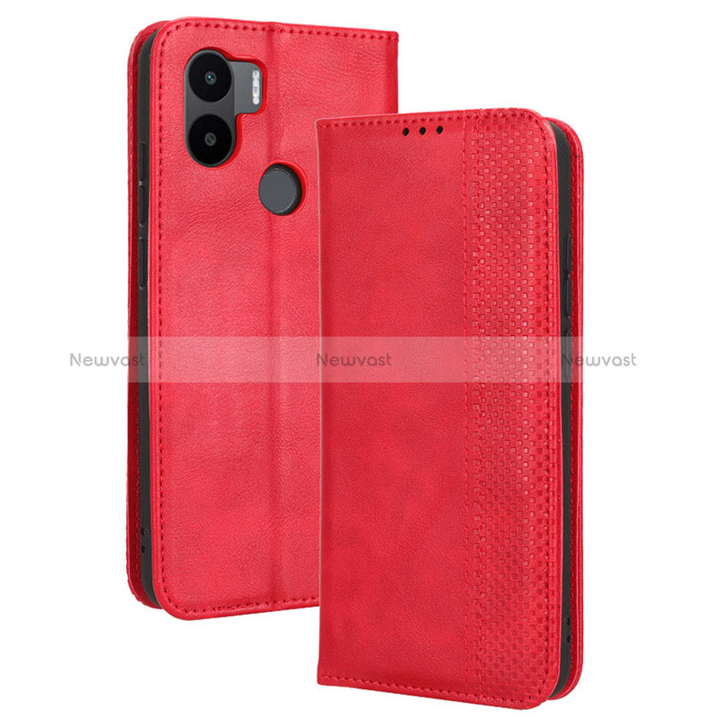 Leather Case Stands Flip Cover Holder BY4 for Xiaomi Redmi A1 Plus Red