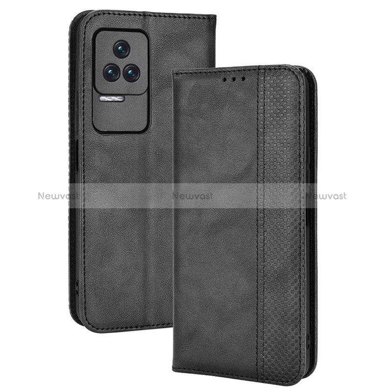 Leather Case Stands Flip Cover Holder BY4 for Xiaomi Redmi K50 Pro 5G Black