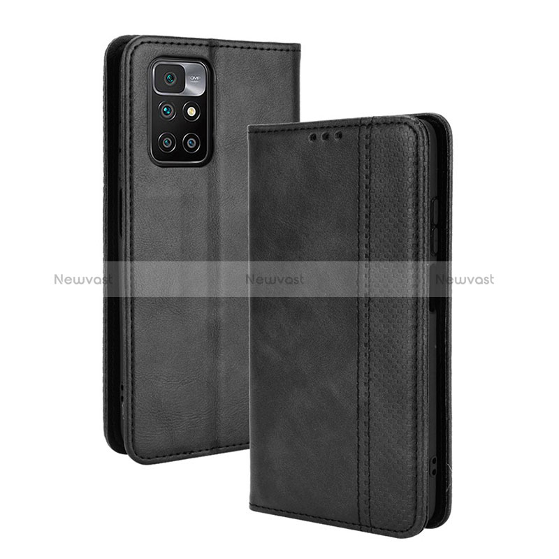 Leather Case Stands Flip Cover Holder BY4 for Xiaomi Redmi Note 11 4G (2021) Black