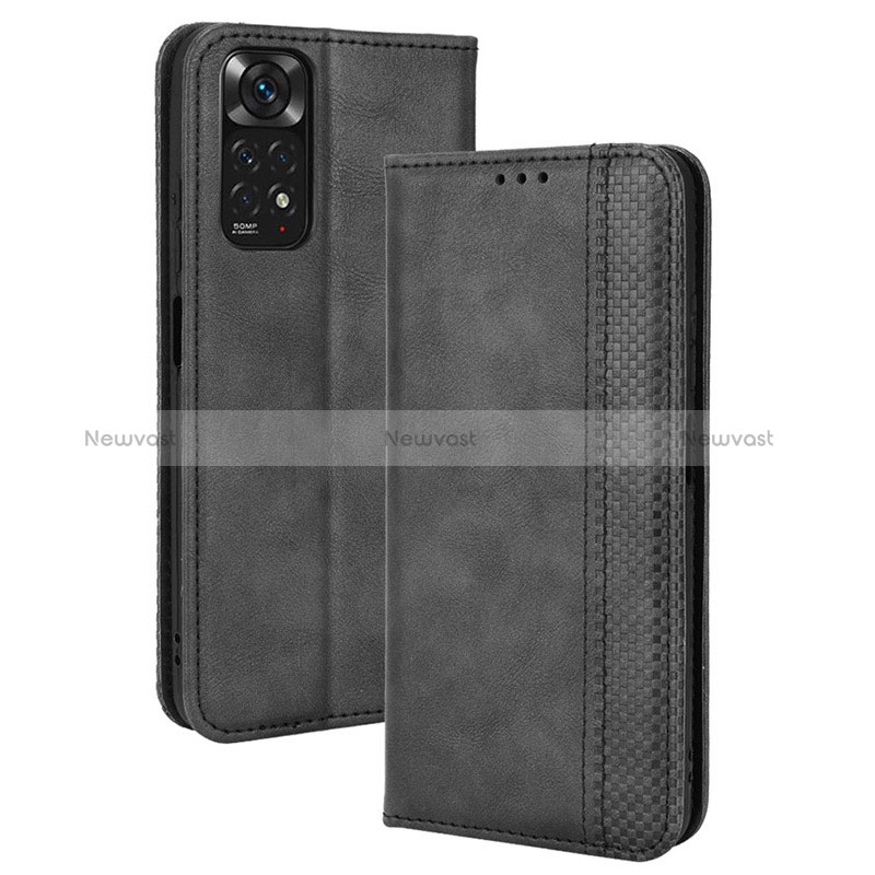 Leather Case Stands Flip Cover Holder BY4 for Xiaomi Redmi Note 11 4G (2022)