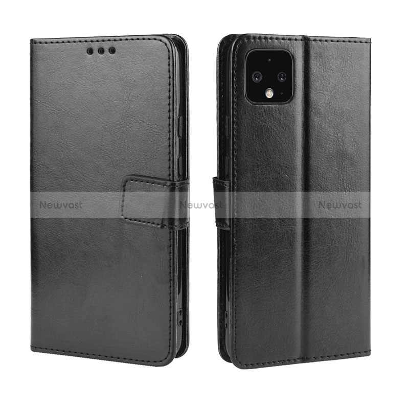 Leather Case Stands Flip Cover Holder BY5 for Google Pixel 4