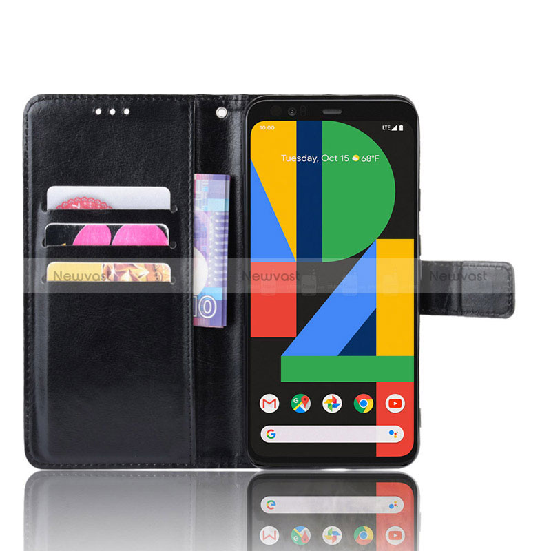 Leather Case Stands Flip Cover Holder BY5 for Google Pixel 4