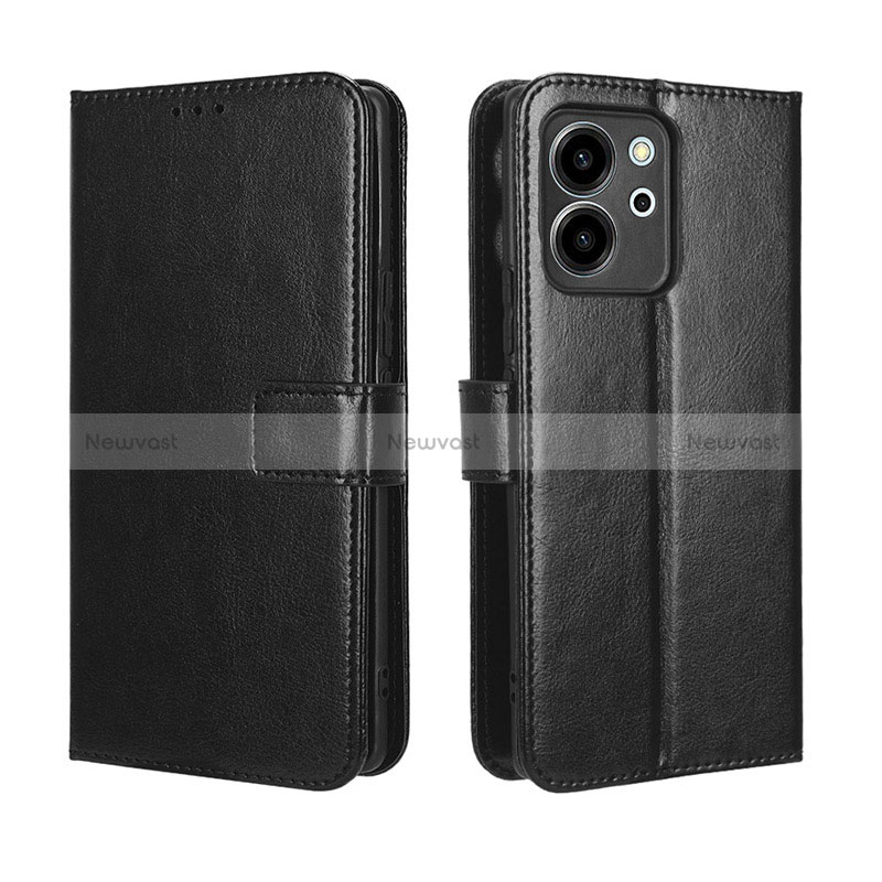 Leather Case Stands Flip Cover Holder BY5 for Huawei Honor 80 SE 5G Black