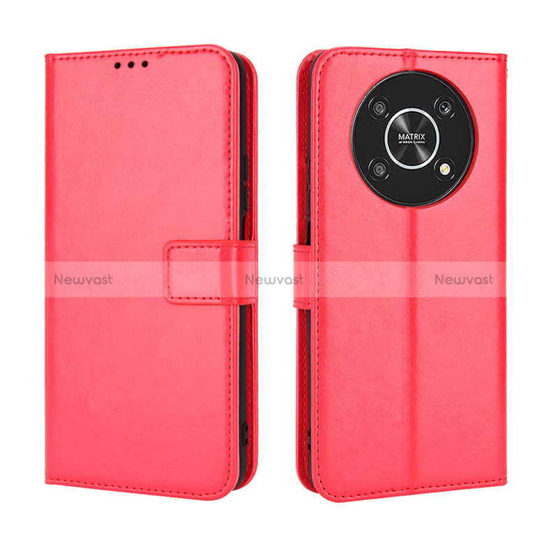 Leather Case Stands Flip Cover Holder BY5 for Huawei Honor Magic4 Lite 5G Red