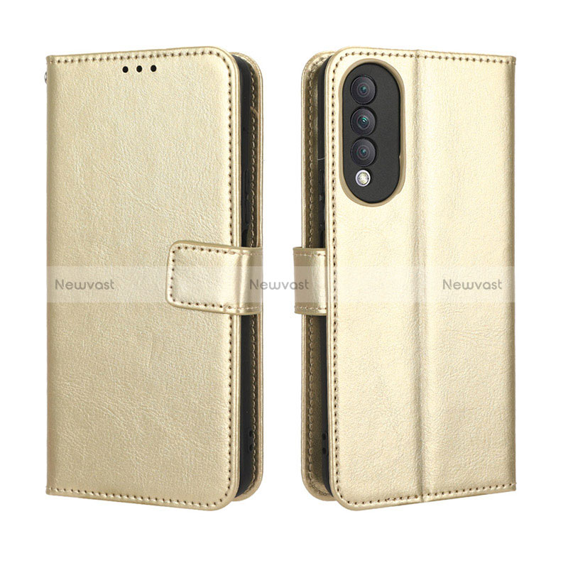 Leather Case Stands Flip Cover Holder BY5 for Huawei Nova 10z Gold