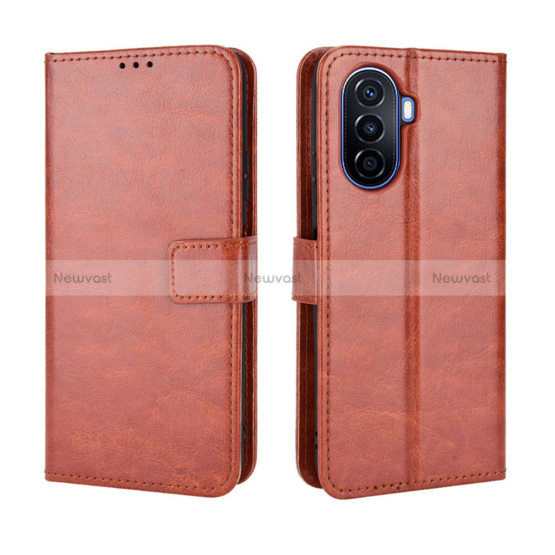 Leather Case Stands Flip Cover Holder BY5 for Huawei Nova Y71