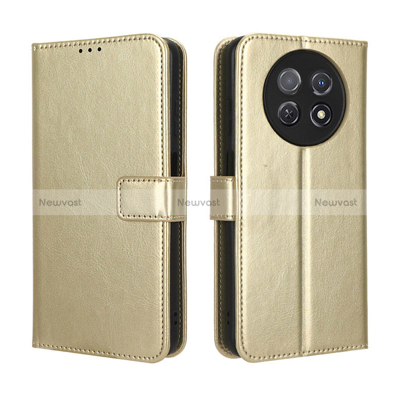 Leather Case Stands Flip Cover Holder BY5 for Huawei Nova Y91 Gold