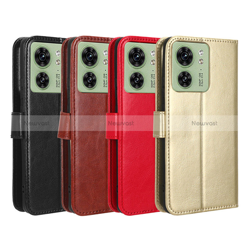 Leather Case Stands Flip Cover Holder BY5 for Motorola Moto Edge 40 5G