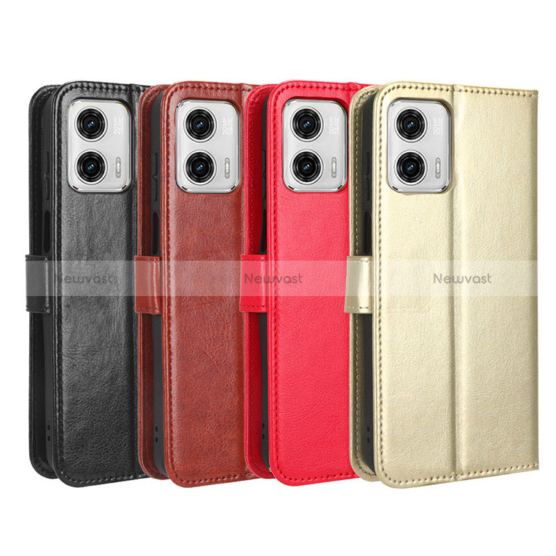 Leather Case Stands Flip Cover Holder BY5 for Motorola Moto G53y 5G