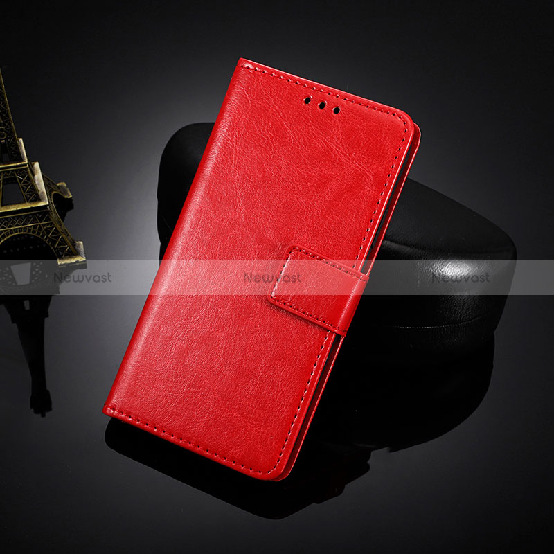 Leather Case Stands Flip Cover Holder BY5 for Nokia C10 Red