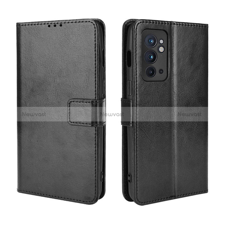 Leather Case Stands Flip Cover Holder BY5 for OnePlus 9RT 5G Black