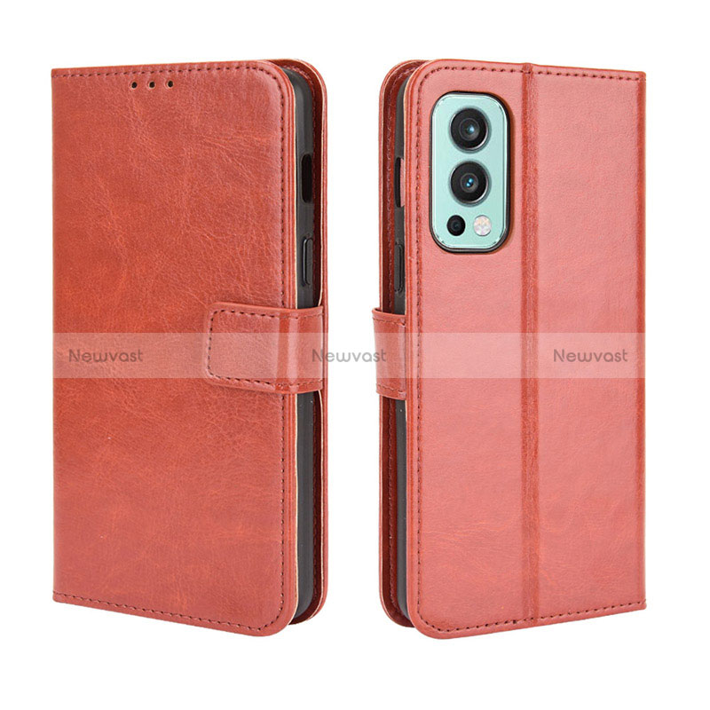 Leather Case Stands Flip Cover Holder BY5 for OnePlus Nord 2 5G