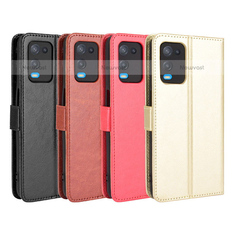 Leather Case Stands Flip Cover Holder BY5 for Oppo A54 4G