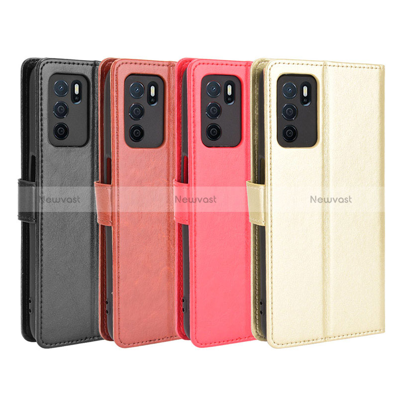 Leather Case Stands Flip Cover Holder BY5 for Oppo A54s