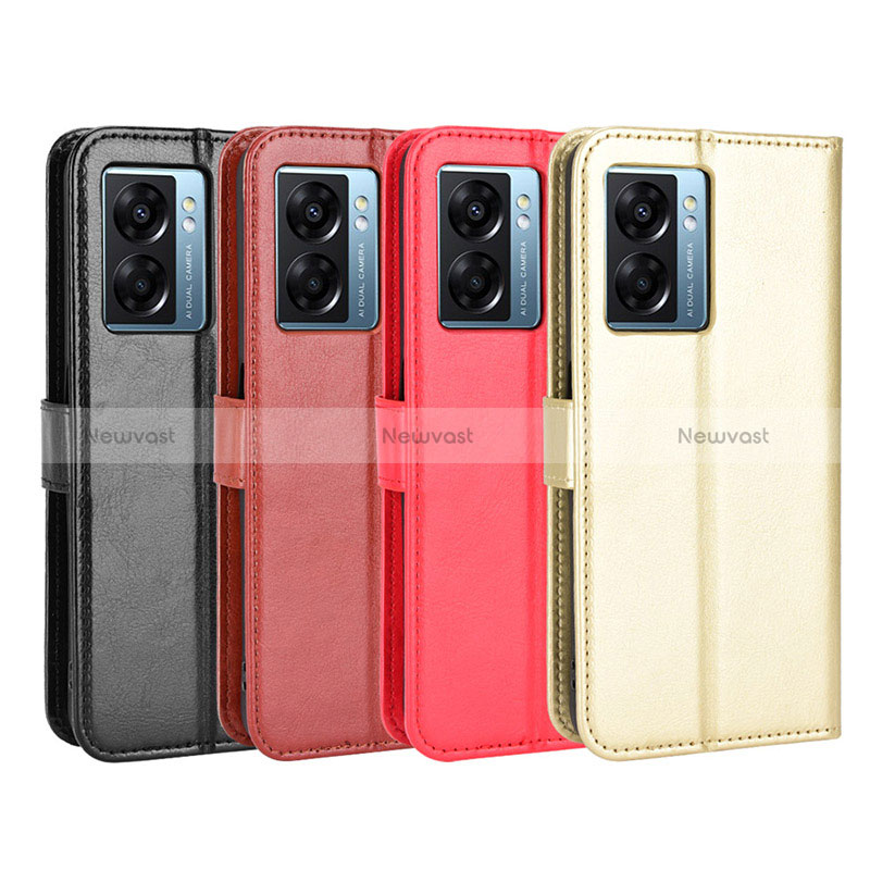 Leather Case Stands Flip Cover Holder BY5 for Oppo A77 5G