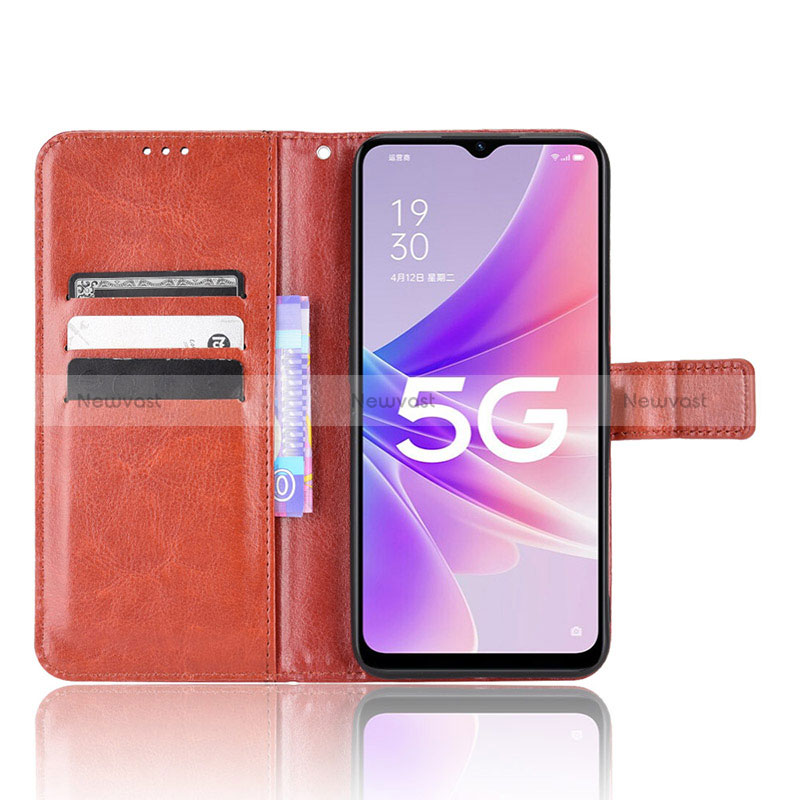 Leather Case Stands Flip Cover Holder BY5 for Oppo A77 5G