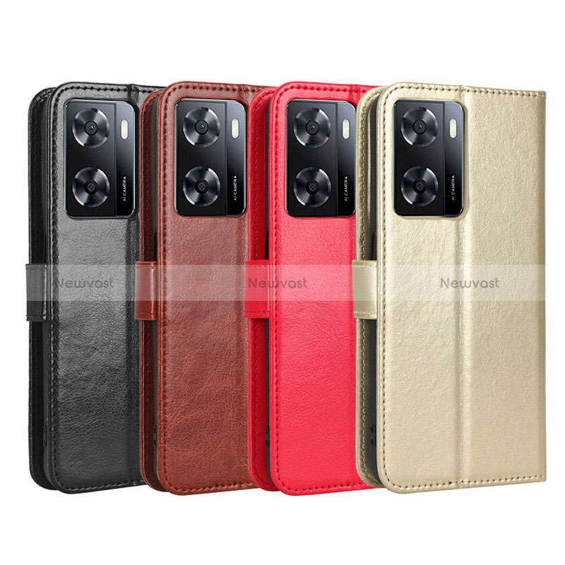 Leather Case Stands Flip Cover Holder BY5 for Oppo A77s