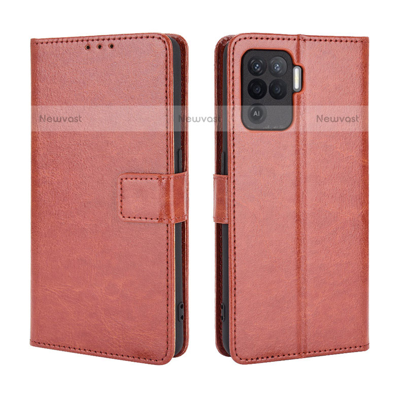 Leather Case Stands Flip Cover Holder BY5 for Oppo F19 Pro