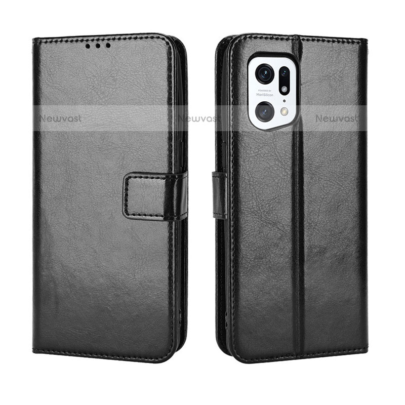 Leather Case Stands Flip Cover Holder BY5 for Oppo Find X5 Pro 5G