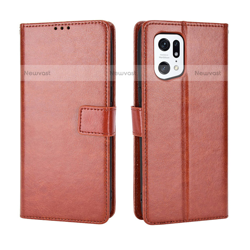 Leather Case Stands Flip Cover Holder BY5 for Oppo Find X5 Pro 5G