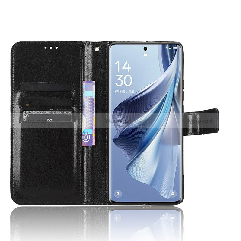 Leather Case Stands Flip Cover Holder BY5 for Oppo Reno10 Pro+ Plus 5G