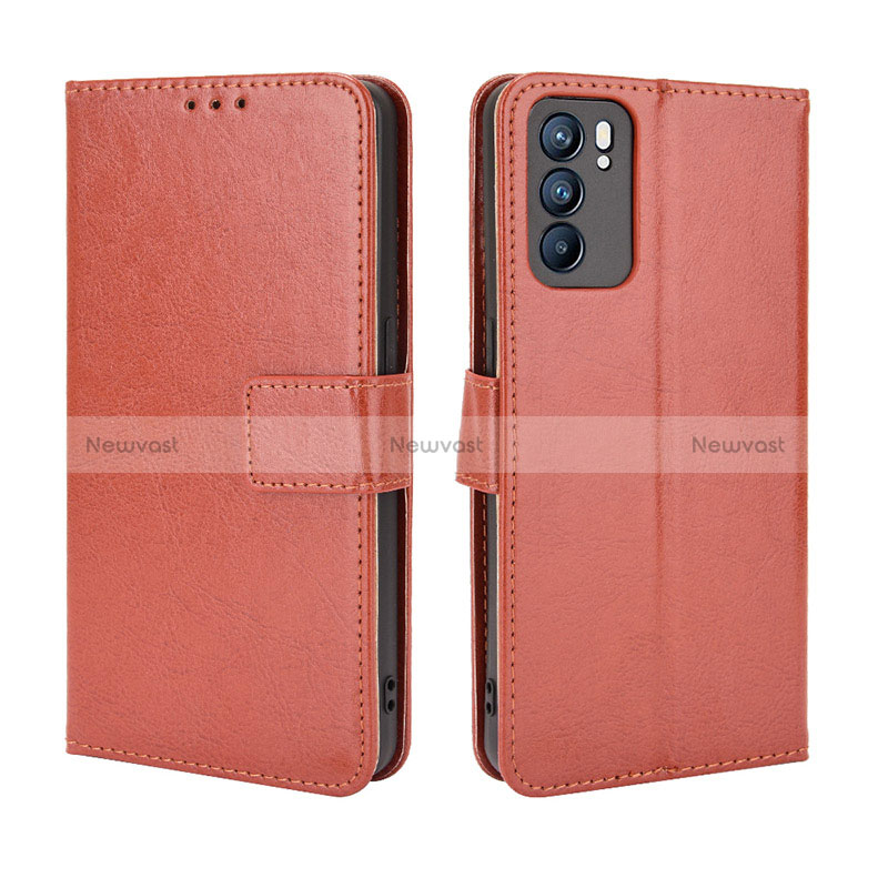 Leather Case Stands Flip Cover Holder BY5 for Oppo Reno6 5G