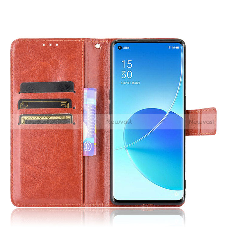 Leather Case Stands Flip Cover Holder BY5 for Oppo Reno6 Pro+ Plus 5G