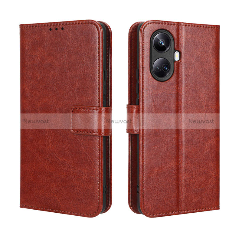 Leather Case Stands Flip Cover Holder BY5 for Realme 10 Pro+ Plus 5G