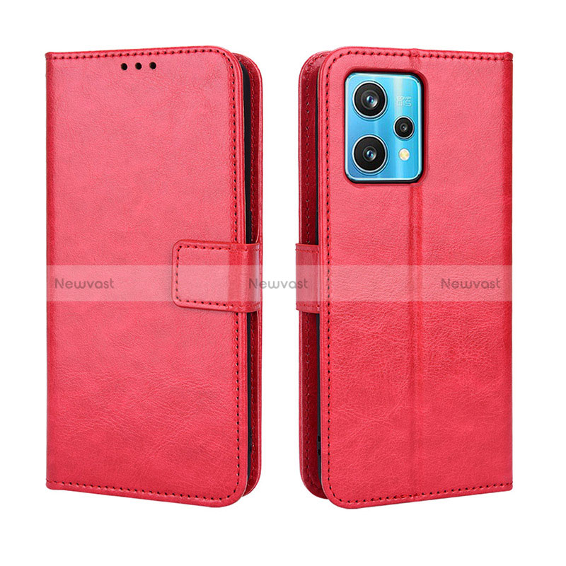 Leather Case Stands Flip Cover Holder BY5 for Realme 9 Pro 5G Red