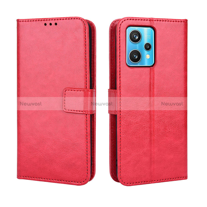 Leather Case Stands Flip Cover Holder BY5 for Realme 9 Pro+ Plus 5G Red