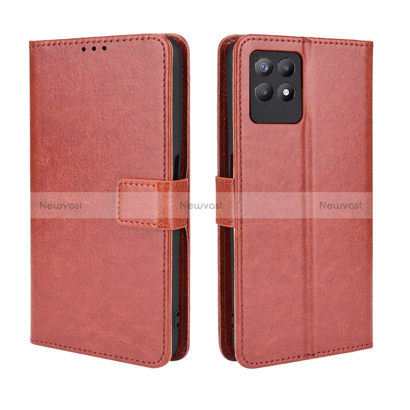 Leather Case Stands Flip Cover Holder BY5 for Realme Narzo 50 4G Brown