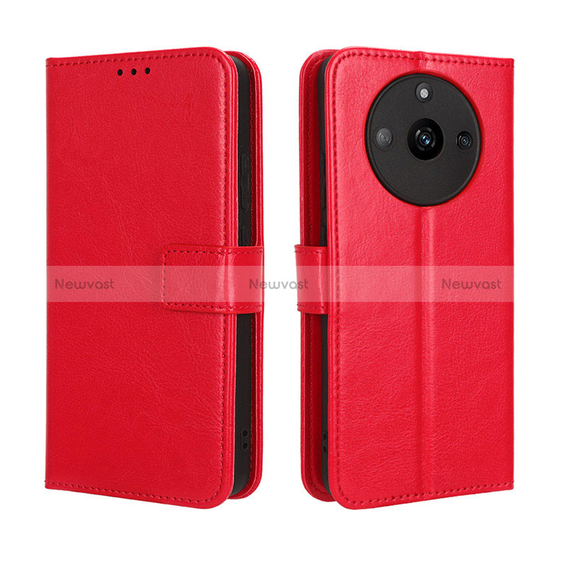 Leather Case Stands Flip Cover Holder BY5 for Realme Narzo 60 5G Red