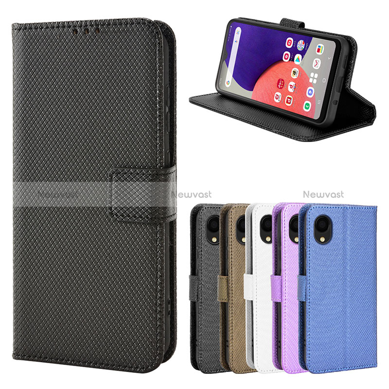 Leather Case Stands Flip Cover Holder BY5 for Samsung Galaxy A22 5G SC-56B