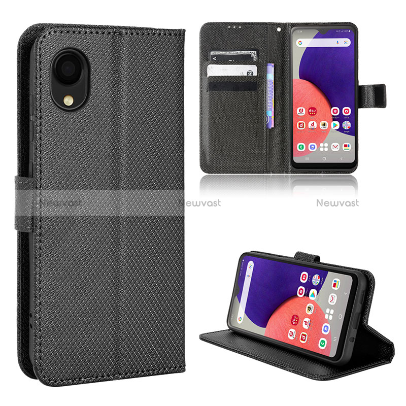 Leather Case Stands Flip Cover Holder BY5 for Samsung Galaxy A22 5G SC-56B