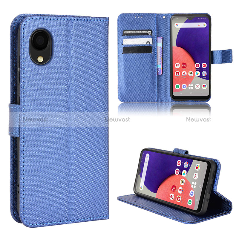 Leather Case Stands Flip Cover Holder BY5 for Samsung Galaxy A22 5G SC-56B