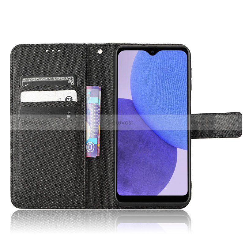 Leather Case Stands Flip Cover Holder BY5 for Samsung Galaxy A23e 5G