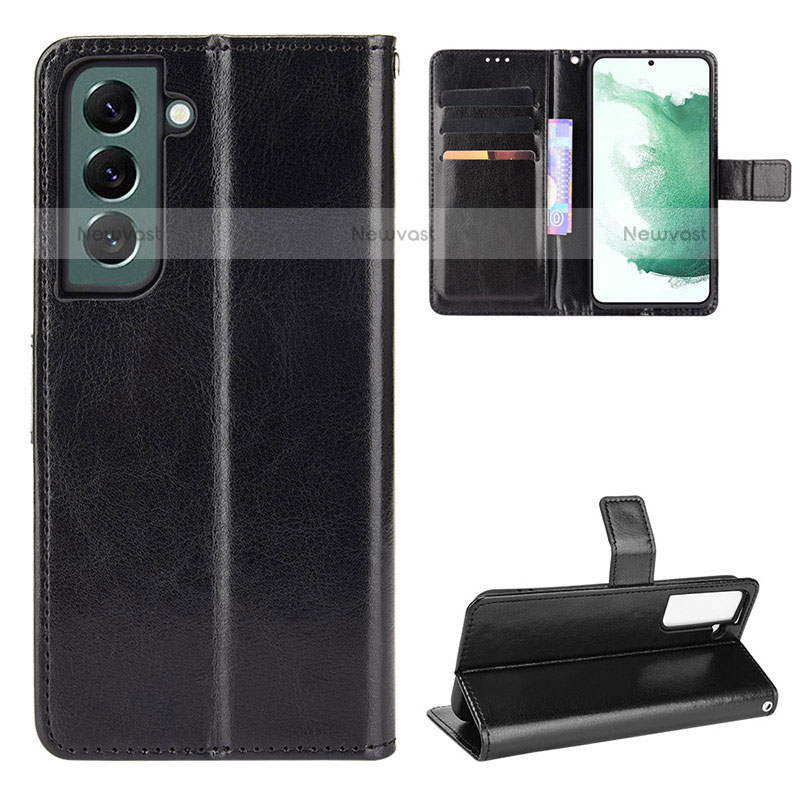 Leather Case Stands Flip Cover Holder BY5 for Samsung Galaxy S22 5G