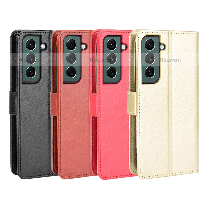 Leather Case Stands Flip Cover Holder BY5 for Samsung Galaxy S22 5G