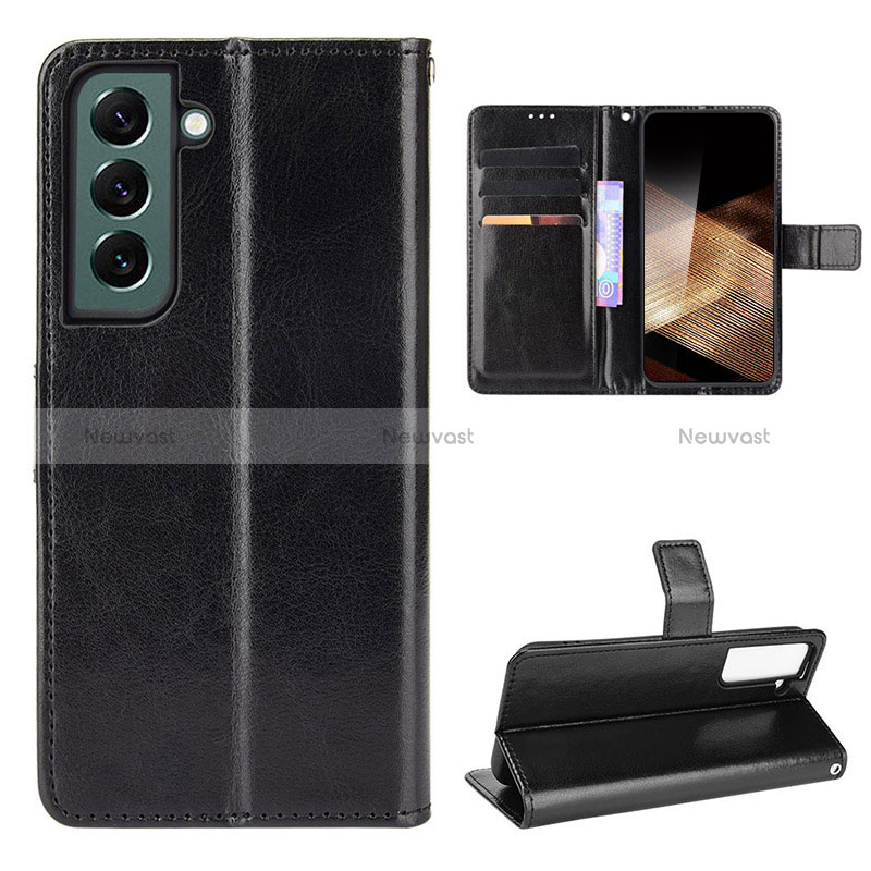 Leather Case Stands Flip Cover Holder BY5 for Samsung Galaxy S24 Plus 5G