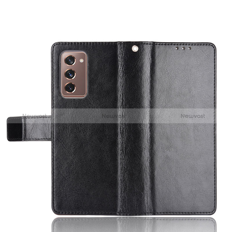 Leather Case Stands Flip Cover Holder BY5 for Samsung Galaxy Z Fold2 5G