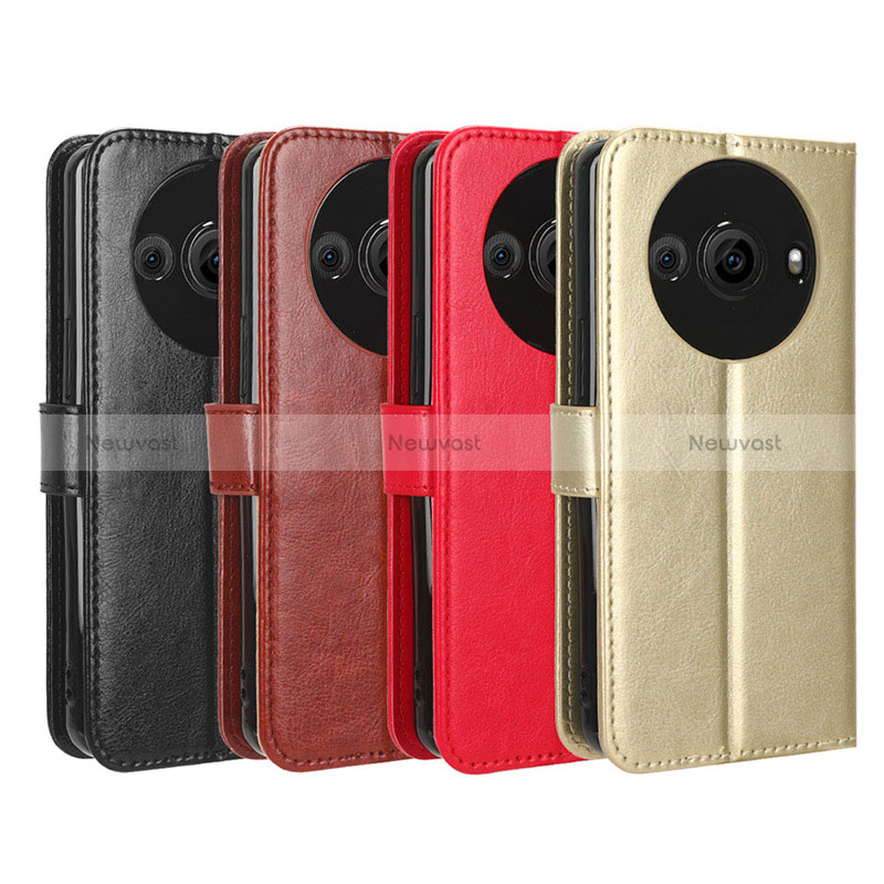 Leather Case Stands Flip Cover Holder BY5 for Sharp Aquos R8 Pro