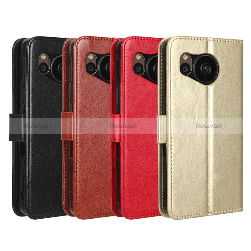 Leather Case Stands Flip Cover Holder BY5 for Sharp Aquos Sense7
