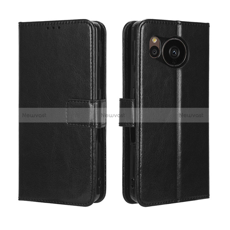 Leather Case Stands Flip Cover Holder BY5 for Sharp Aquos Sense7 Plus