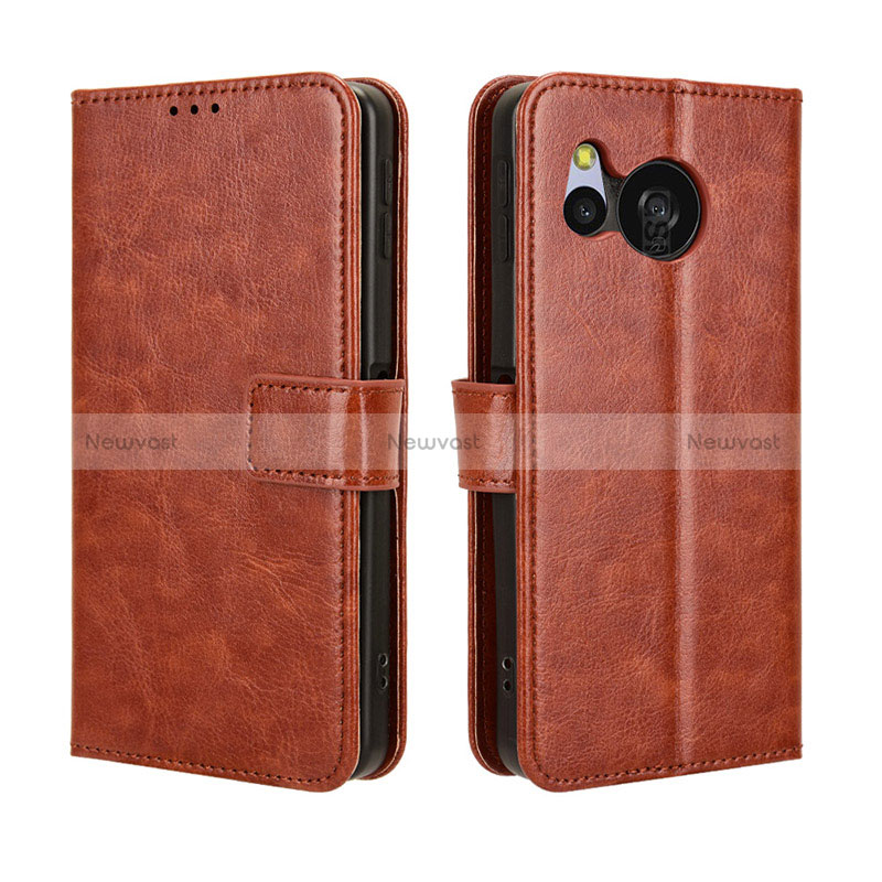 Leather Case Stands Flip Cover Holder BY5 for Sharp Aquos Sense8