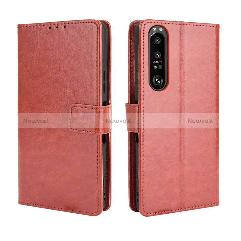 Leather Case Stands Flip Cover Holder BY5 for Sony Xperia 1 III