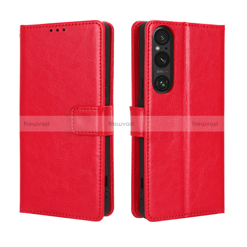 Leather Case Stands Flip Cover Holder BY5 for Sony Xperia 1 V