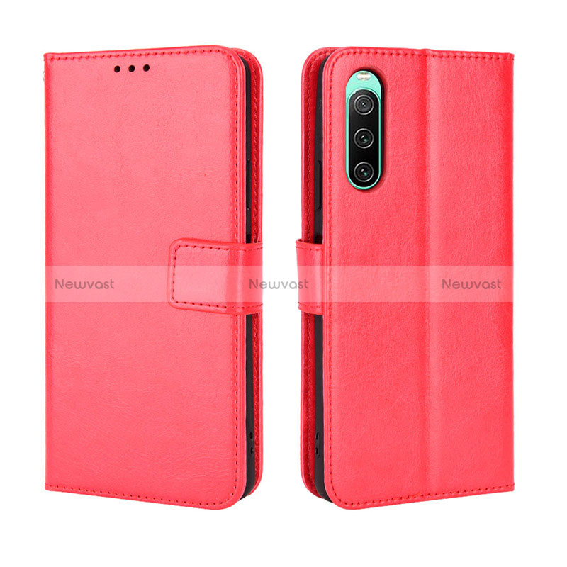 Leather Case Stands Flip Cover Holder BY5 for Sony Xperia 10 IV