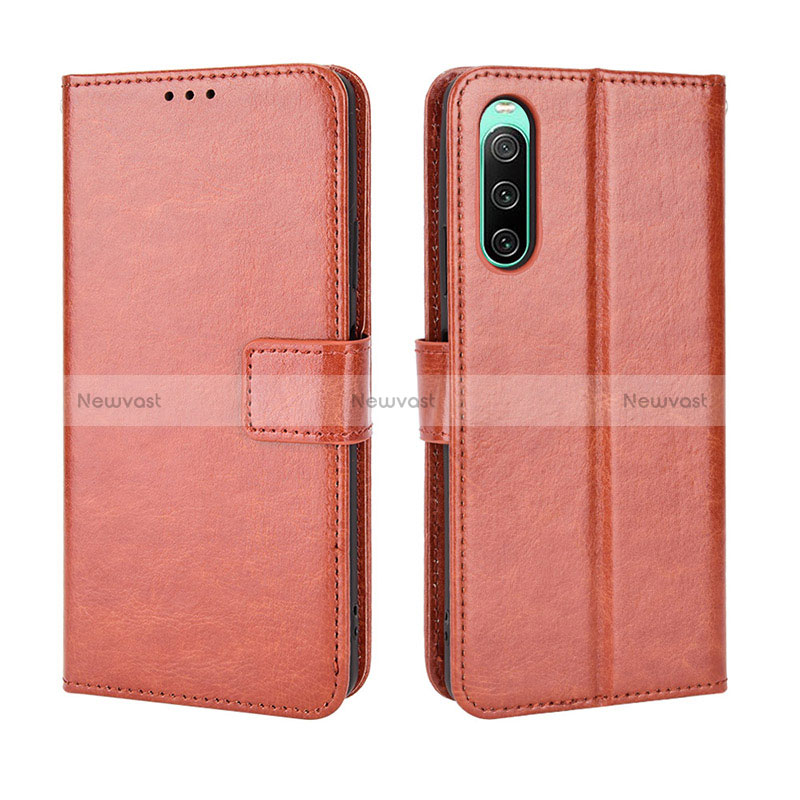 Leather Case Stands Flip Cover Holder BY5 for Sony Xperia 10 IV SO-52C