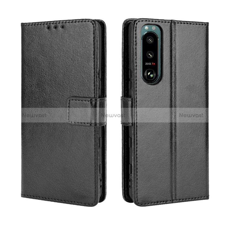 Leather Case Stands Flip Cover Holder BY5 for Sony Xperia 5 III SO-53B